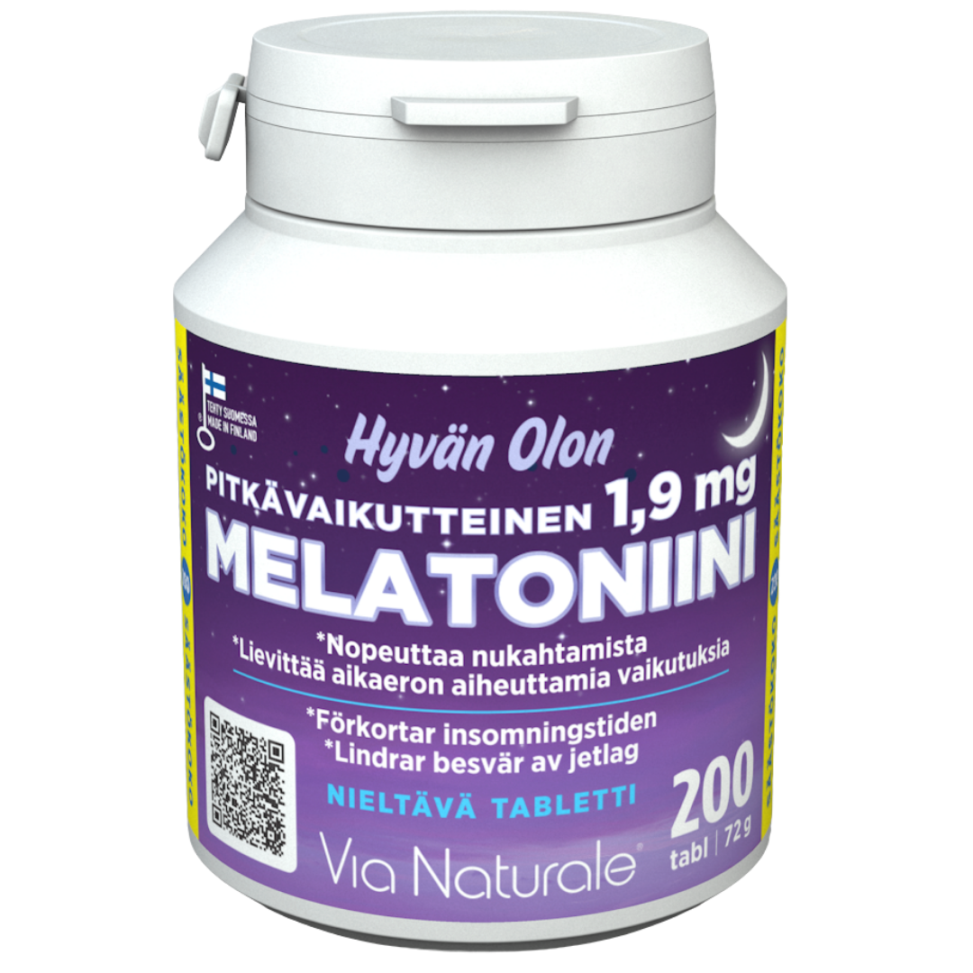 Hyvän Olon Pitkävaikutteinen Melatoniini 1,9 mg 200 tabl.