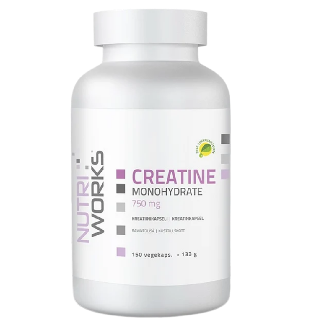 Nutri Works Creatine Monohydrate - Kreatiinimonohydraatti 150 vegekaps.