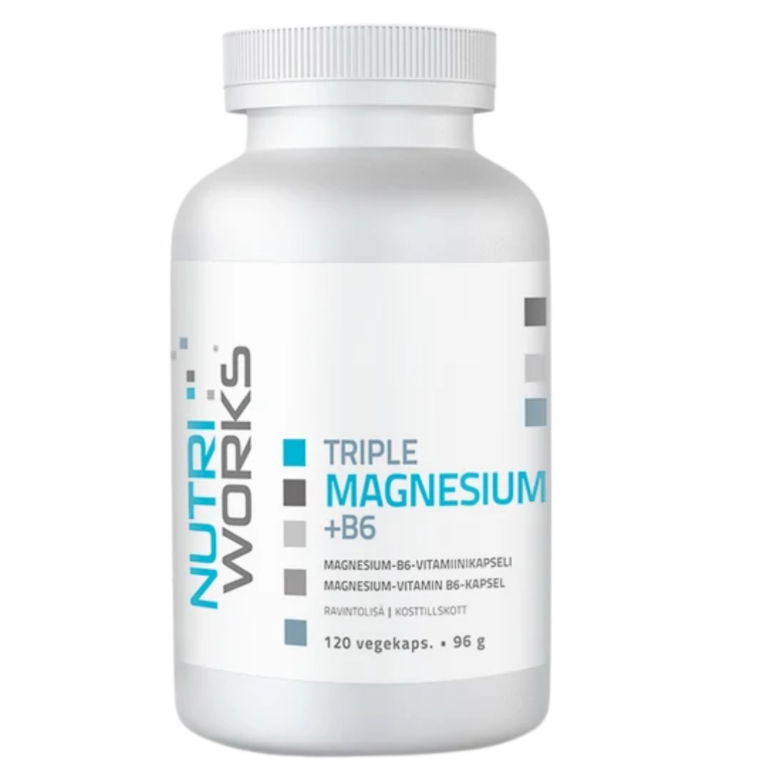 Nutri Works Triple Magnesium + B6 120 vegekaps.
