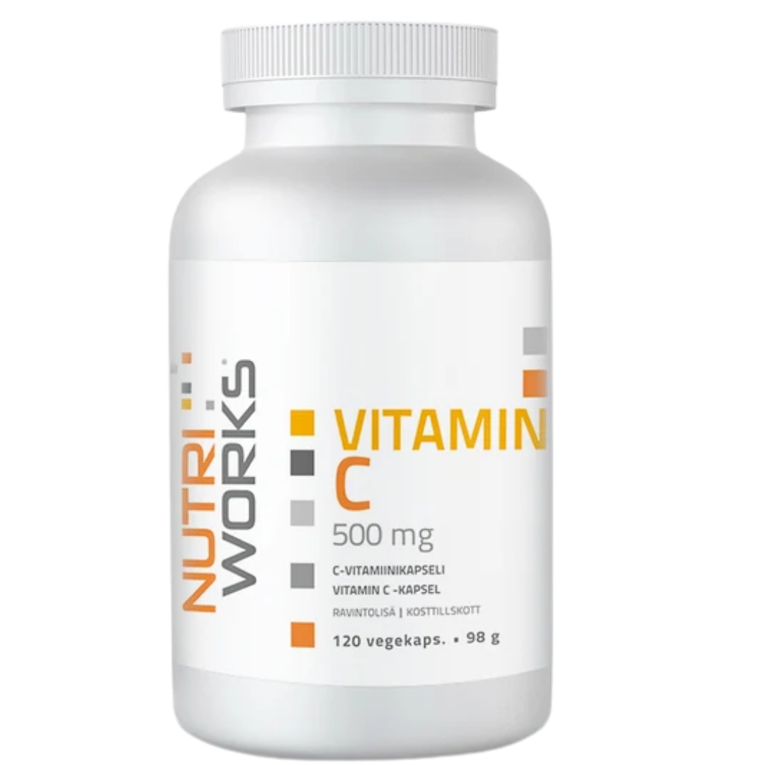 Nutri Works Vitamin C - Vahva C-vitamiinikapseli 120 kaps.