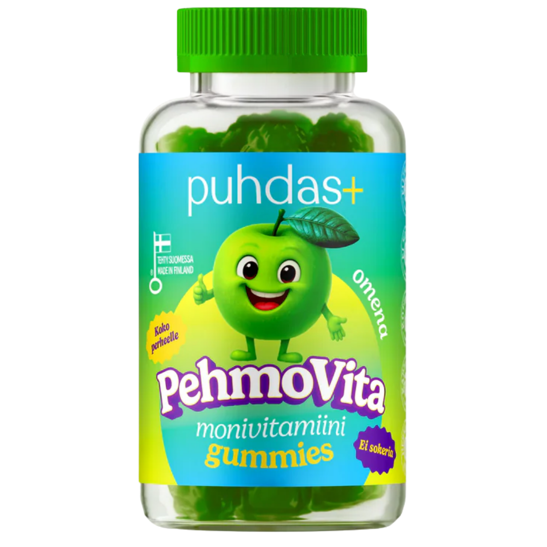 Puhdas+ PehmoVita Monivitamiini Omena Gummies 75 kpl