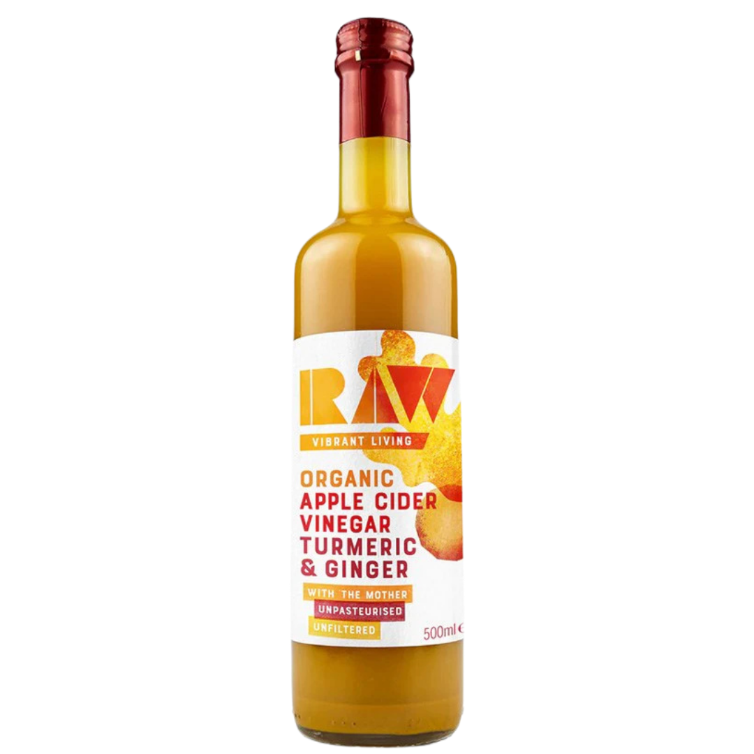 RAW Omenasiiderietikka kurkuma-inkivääri 500 ml, sinunapteekki.fi