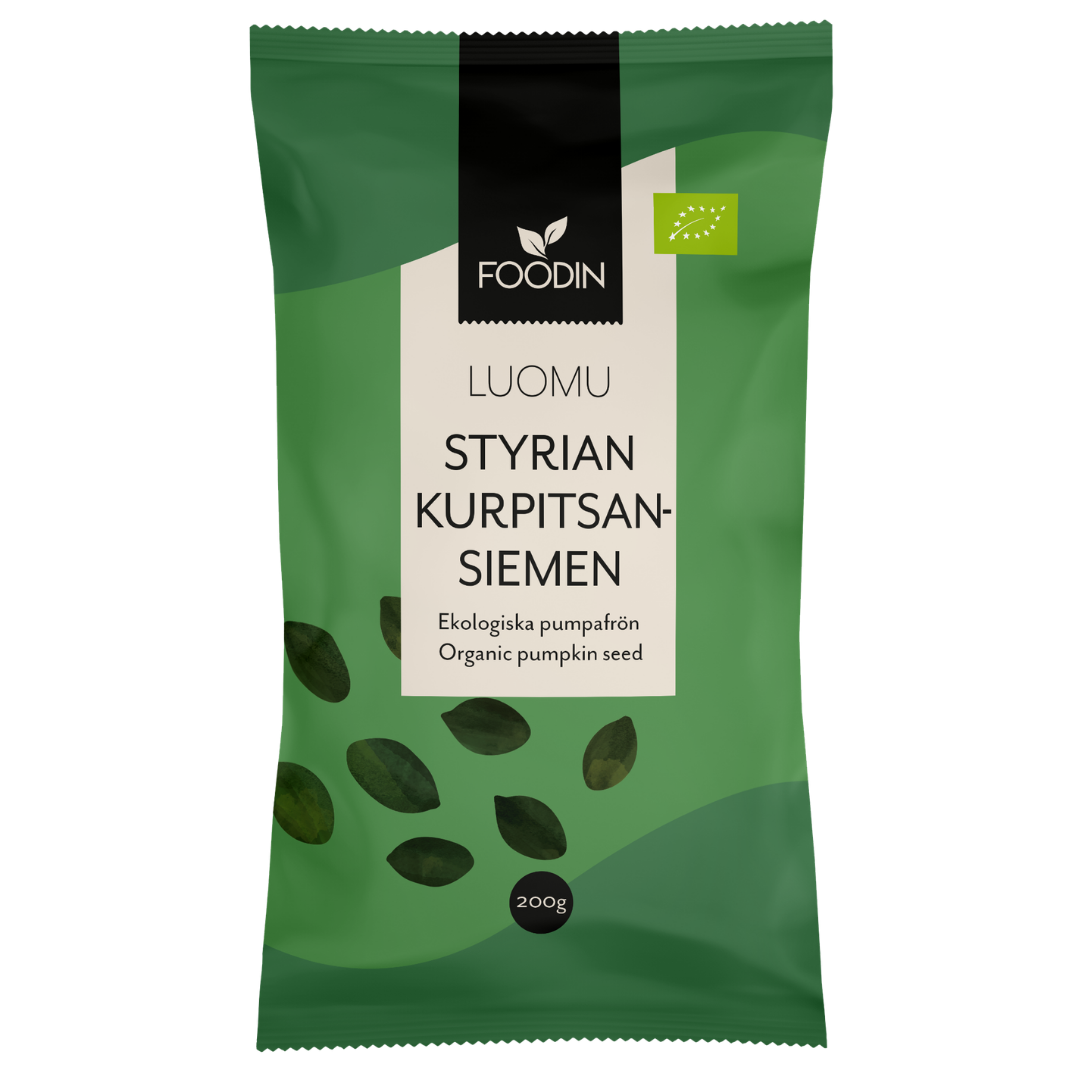 Foodin Styrian Kurpitsansiemen Luomu 200 g - Sinunapteekki.fi