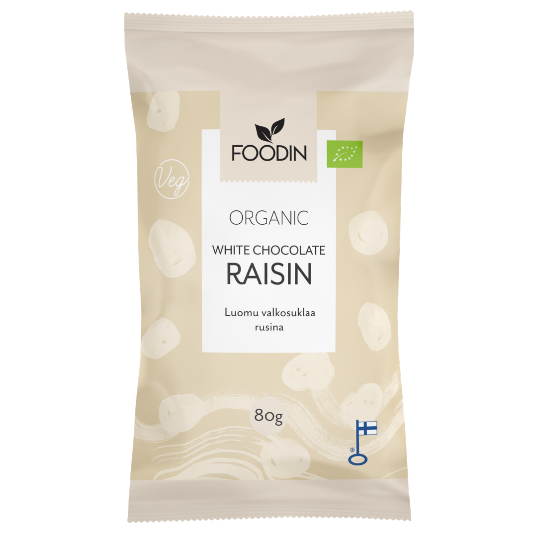 Foodin Luomu Valkosuklaa Rusina 80 g - Sinunapteekki.fi