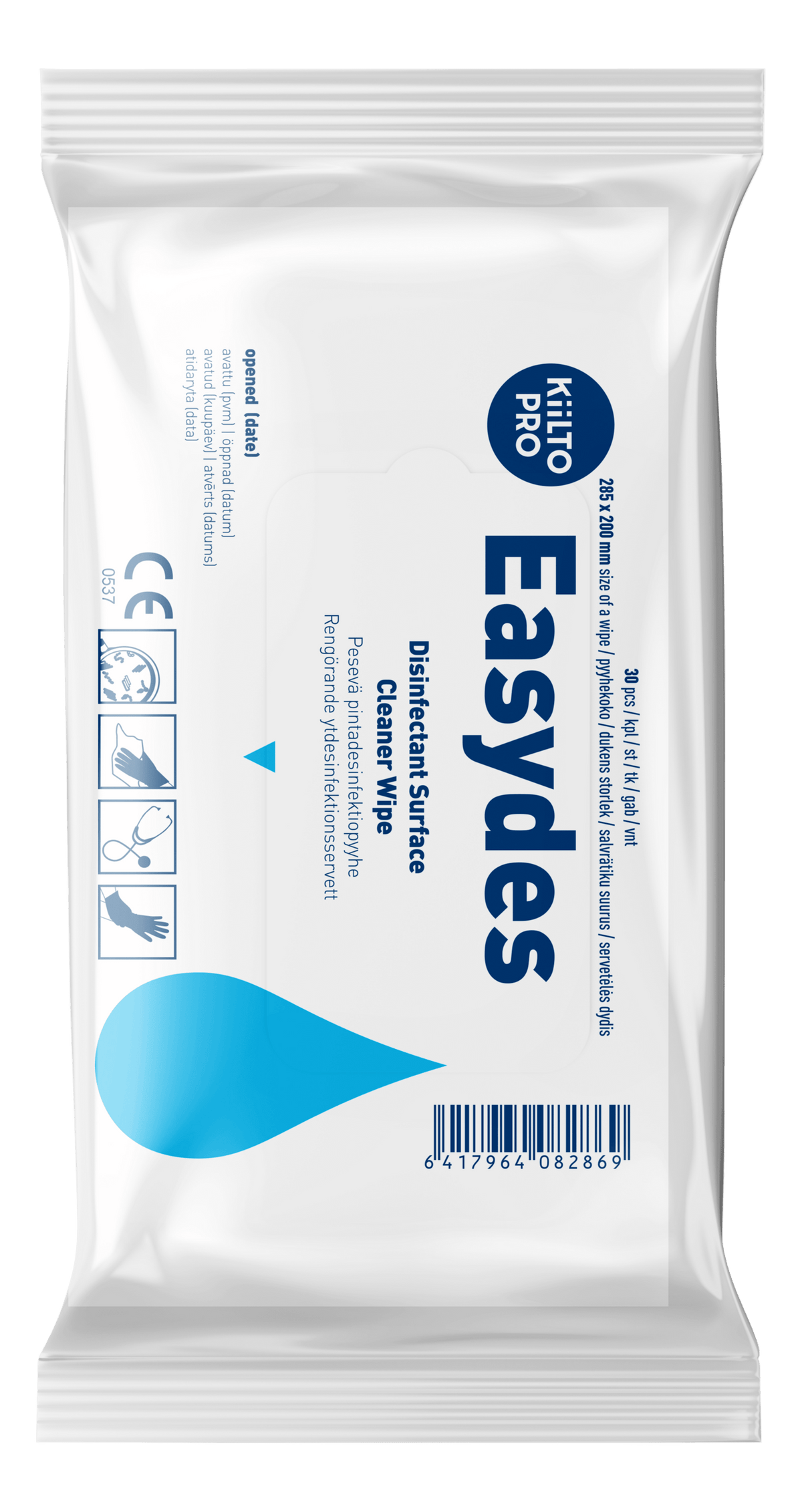 Kiilto Pro Easydes Cleaner Wipe - Desinfektiopyyhe 30 kpl - Sinunapteekki.fi