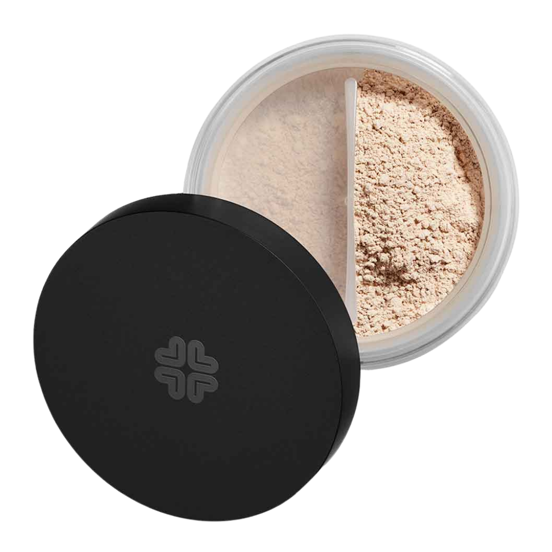 Luonnollinen Lily Lolo Mineraalimeikkipuuteri sävyssä Porcelain tarjoaa SPF15 aurinkosuojan.
