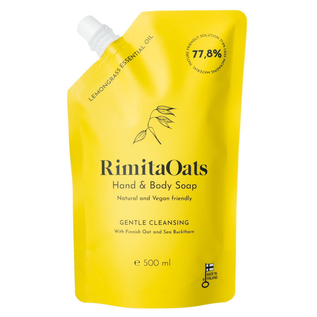 RimitaOats Hand & Body Soap - Käsi- ja vartalosaippua Täyttöpakkaus 500 ml