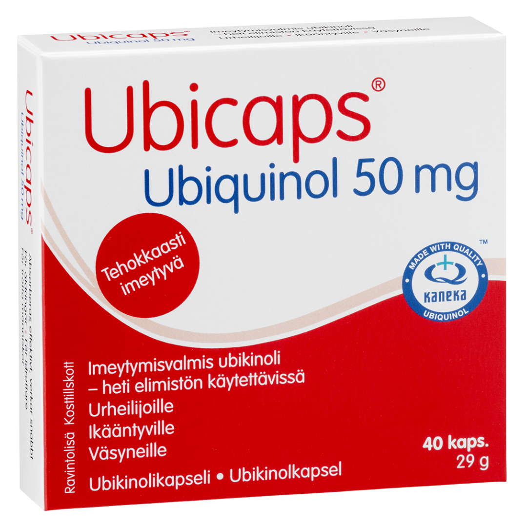 Ubicaps Ubiquinol 50 mg - Ubikinolikapseli 40 kaps. - Sinunapteekki.fi