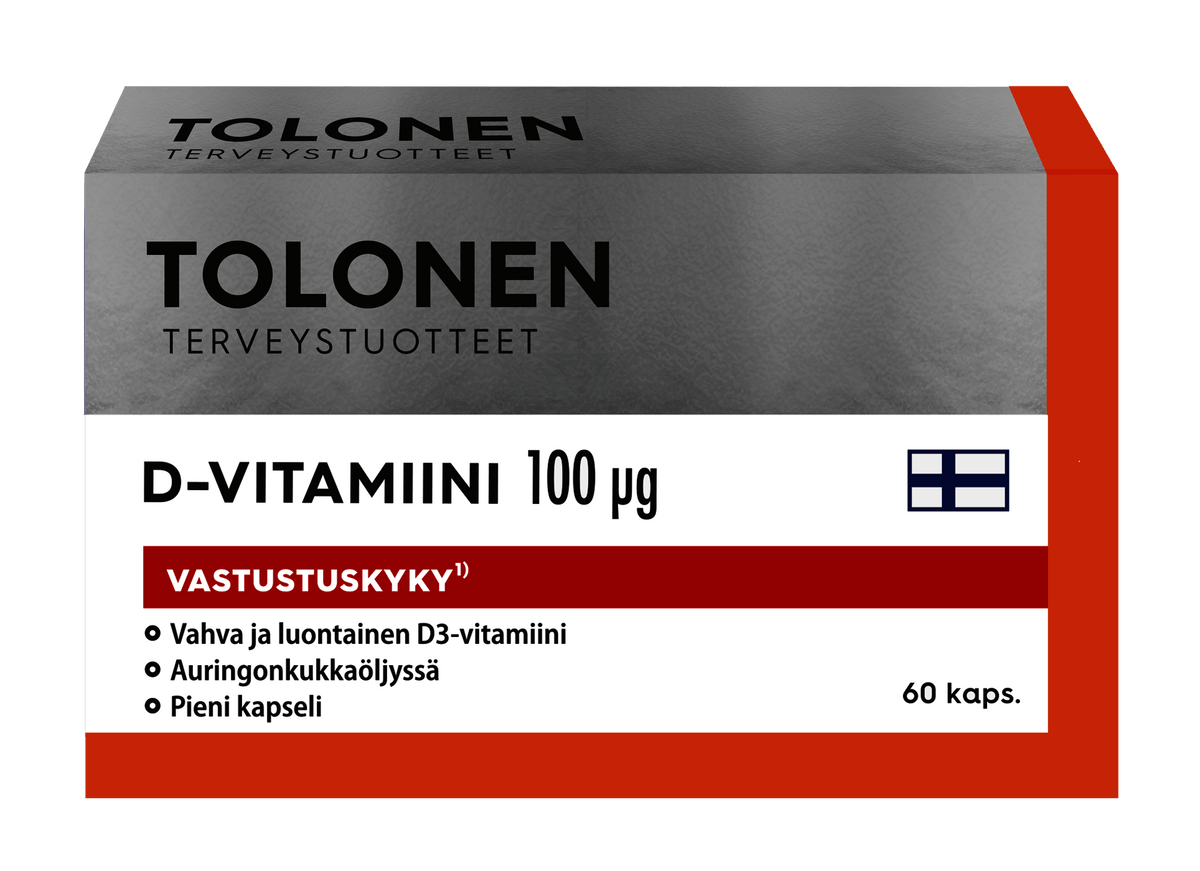Tolonen D-Vitamiini 100 µg 60 kaps. - Sinunapteekki.fi