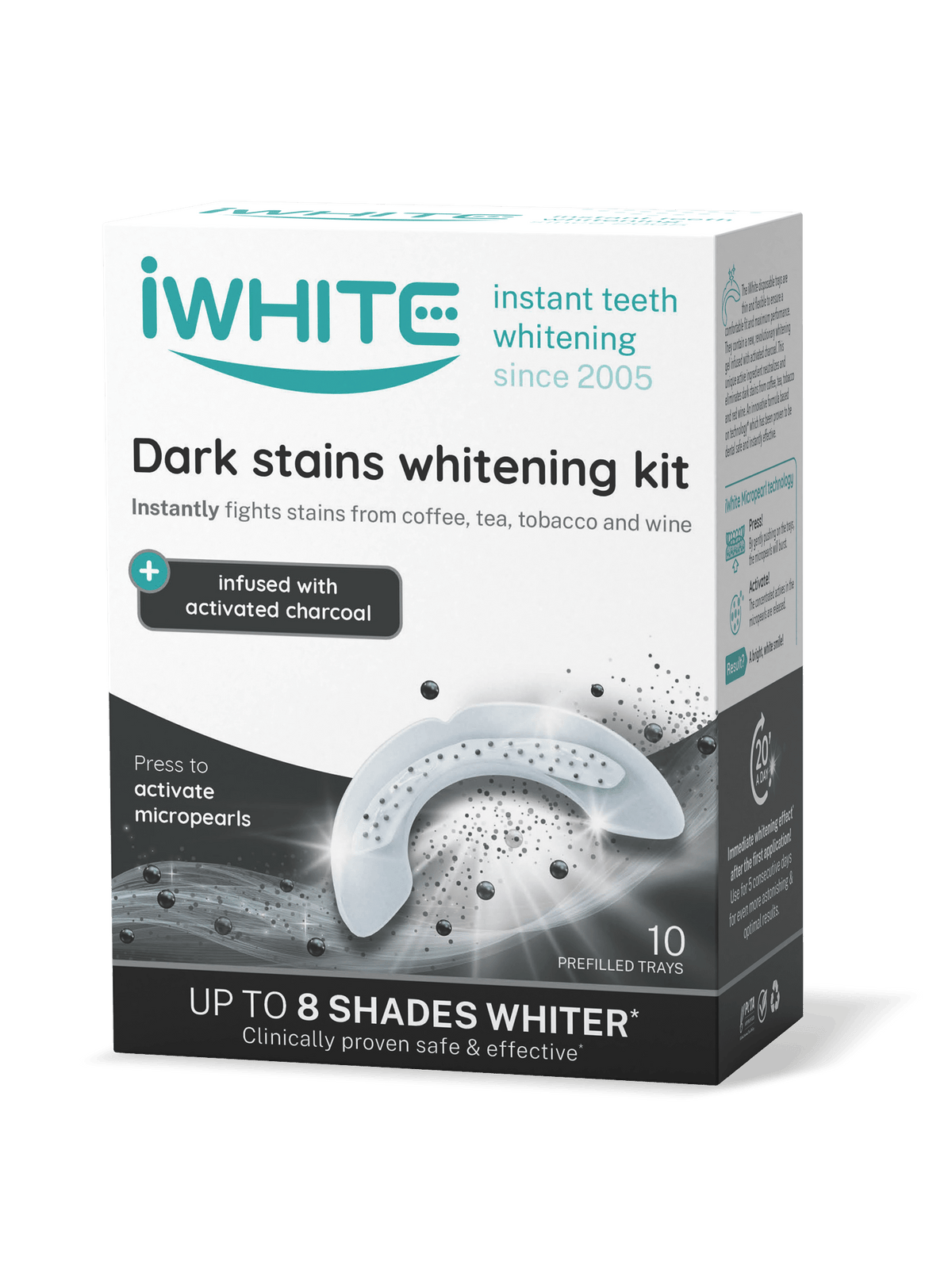 iWhite Dark Stains Whitening Kit - Valkaisumuotit 10 x 0,8 g - Päiväys 03/2025 - Sinunapteekki.fi