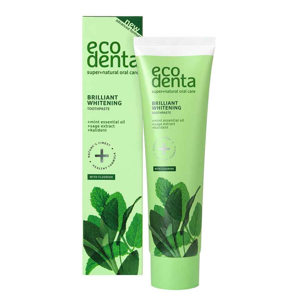 Ecodenta Brilliant Whitening Toothpaste - valkaiseva hammastahna mintunmakuinen - poistuu - Sinunapteekki.fi