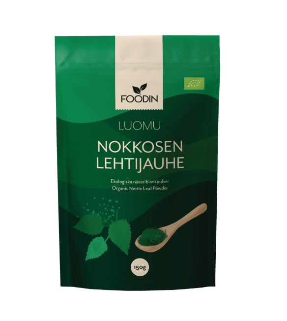 Foodin Luomu Nokkosen lehtijauhe 150 g - Sinunapteekki.fi
