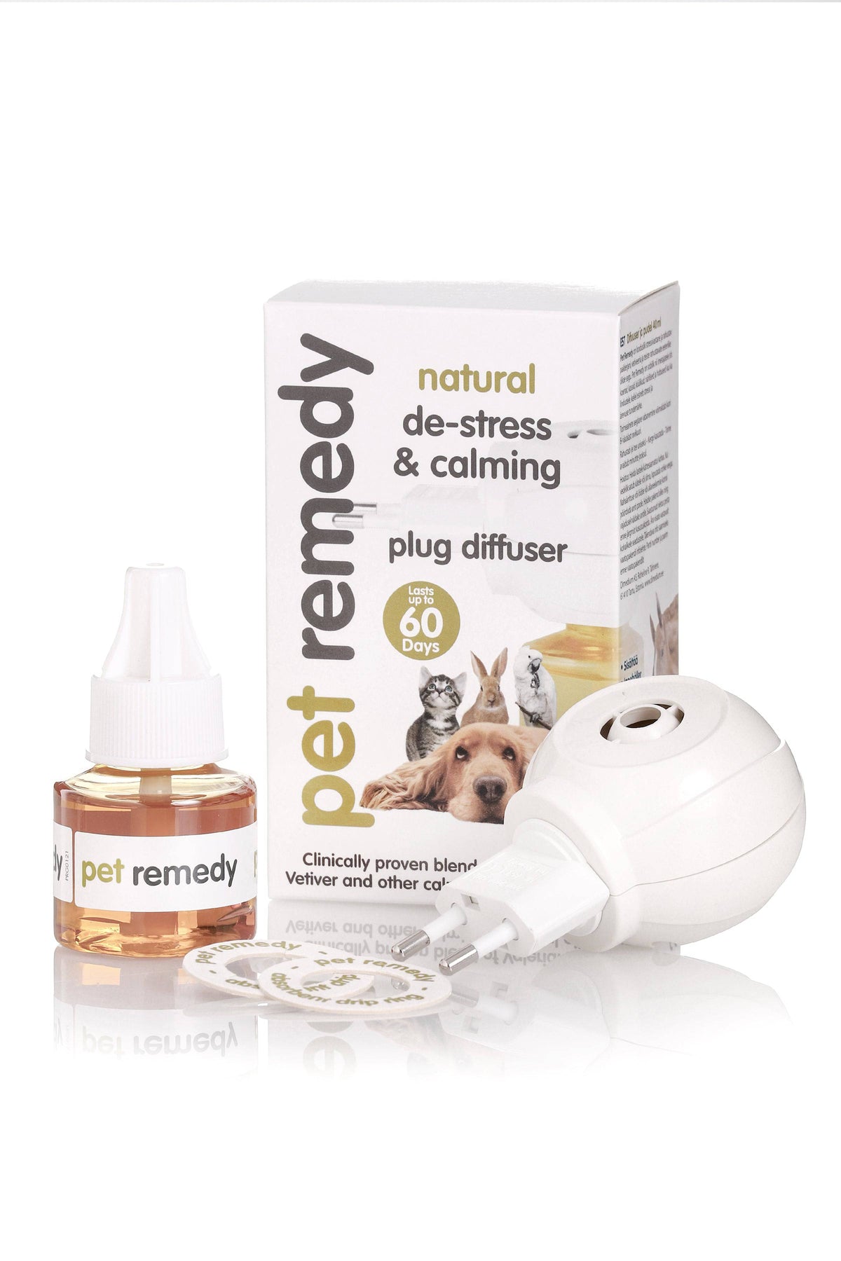 Pet Remedy Natural De-Stress & Calming Plug-in diffuser - Haihdutin ja liuos eläimille 40 ml - Sinunapteekki.fi
