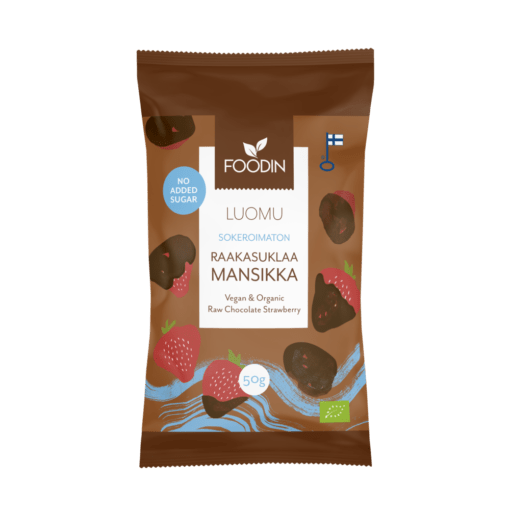 Foodin Sokeroimaton Raakasuklaamansikka 50 g - Sinunapteekki.fi