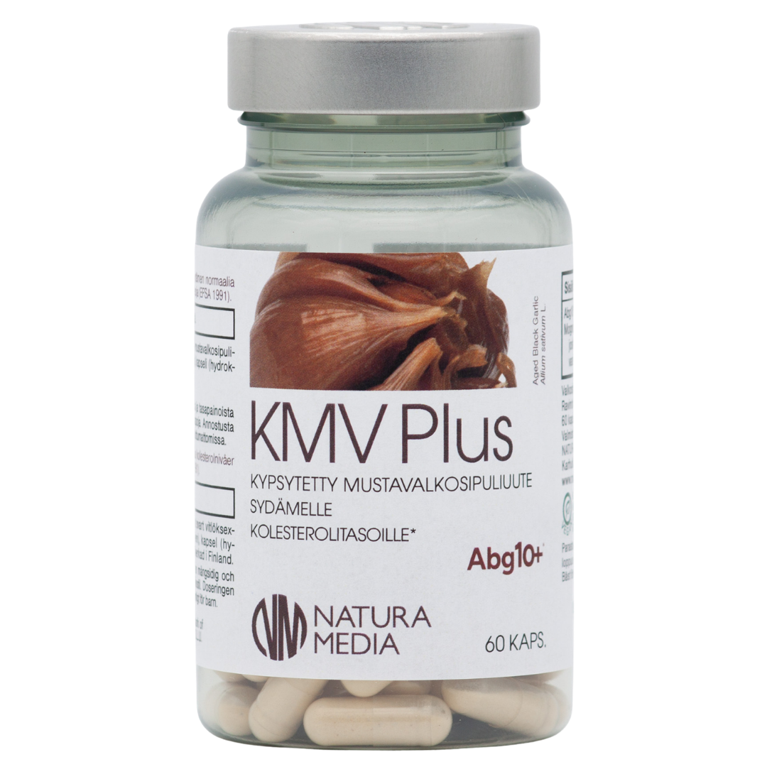 KMV Plus Mustavalkosipuliuute kapselit  60 kaps., valkosipuliuute, sydämmelle, kolesterolitasoille, sinunapteekki.fi
