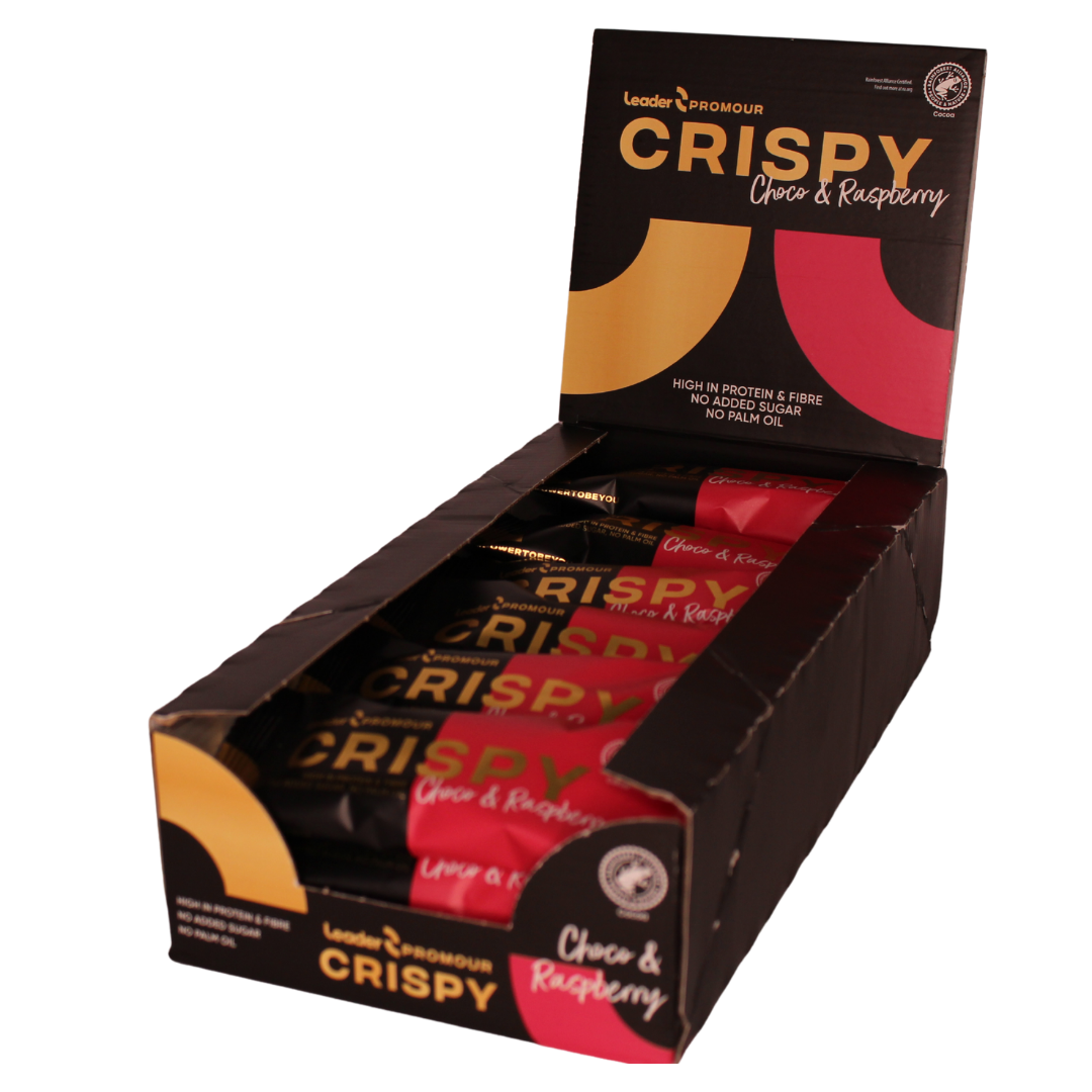 Leader Promour Crispy Choco & Rasberry - Proteiinipatukka 18 x 45 g TUKKUPAKKAUS