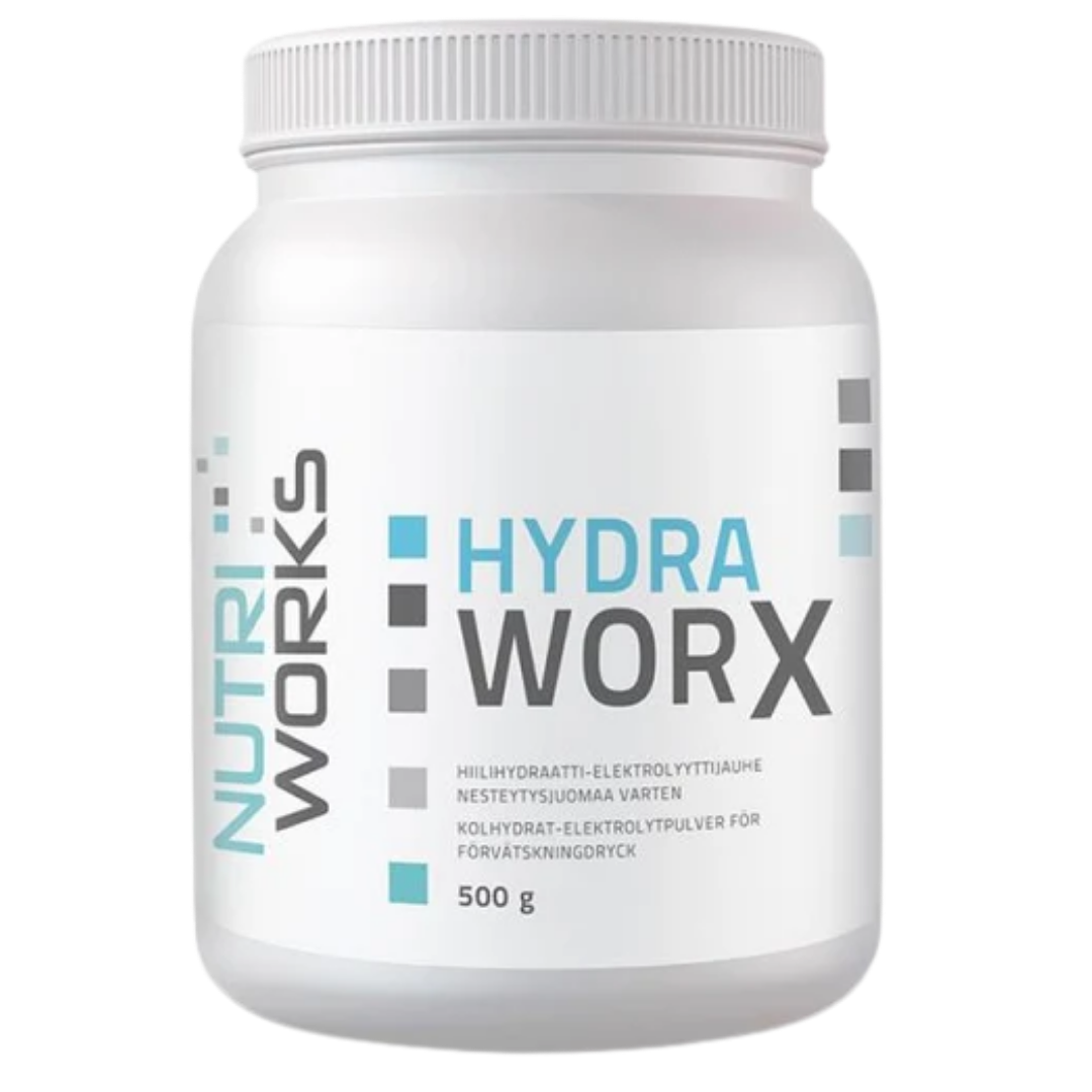 Nutri Works Hydra Worx - Hiilihydraatti-elektrolyyttijauhe 500 g - Maustamaton