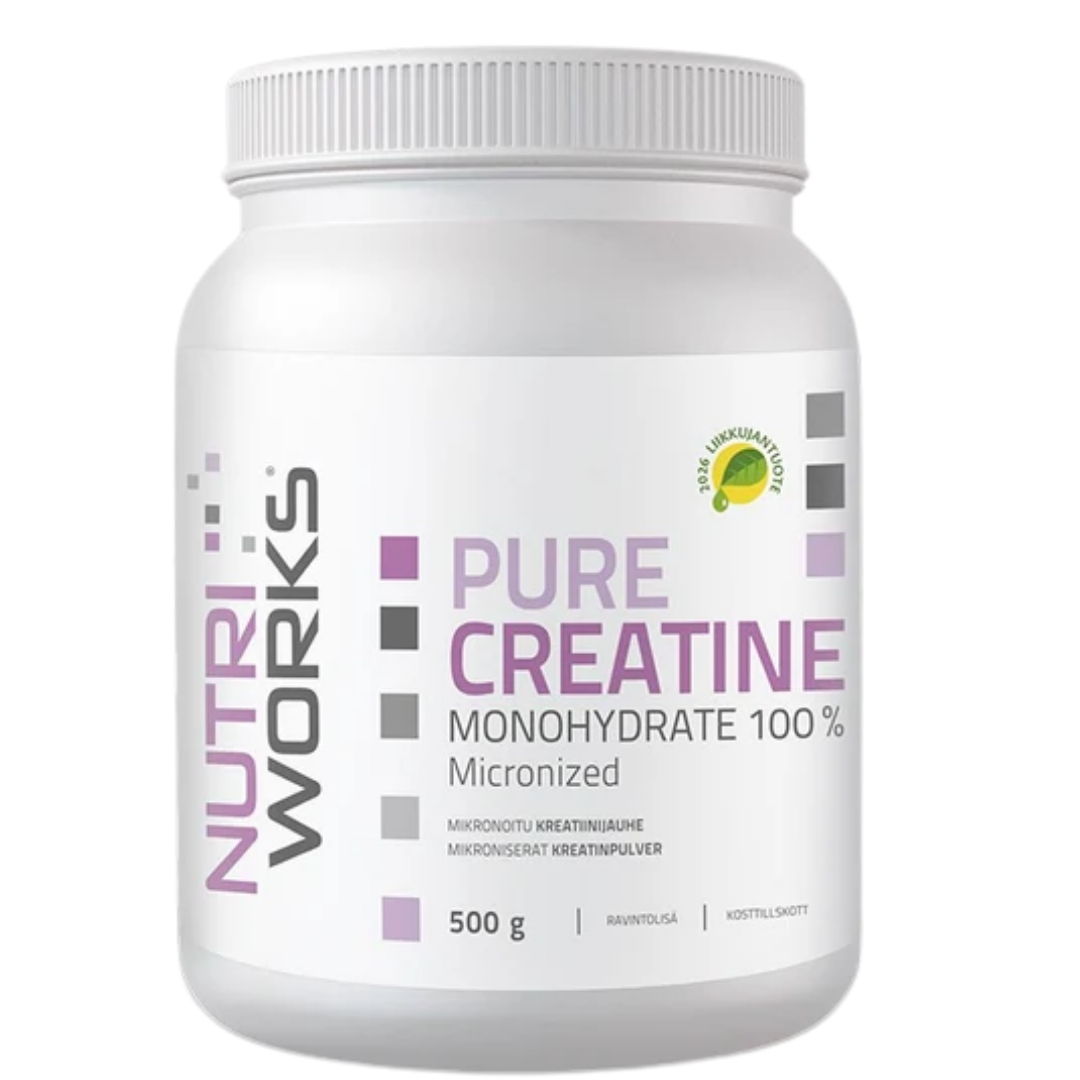Nutri Works Pure Creatine Monohydrate 100% Micronized - Mikronoitu kreatiinijauhe 500 g