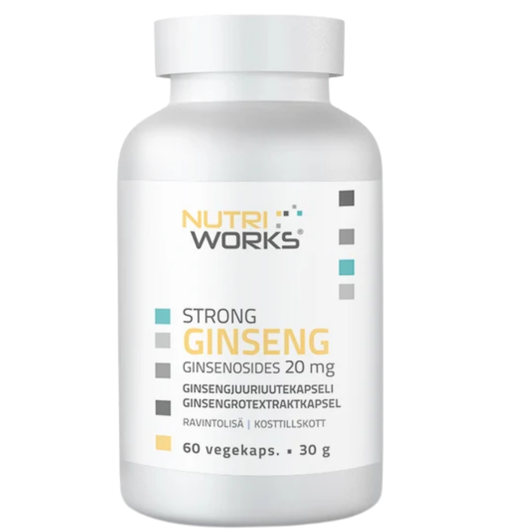 Nutri Works Strong Ginseng - Ginsengjuuriuutekapseli 60 kaps.