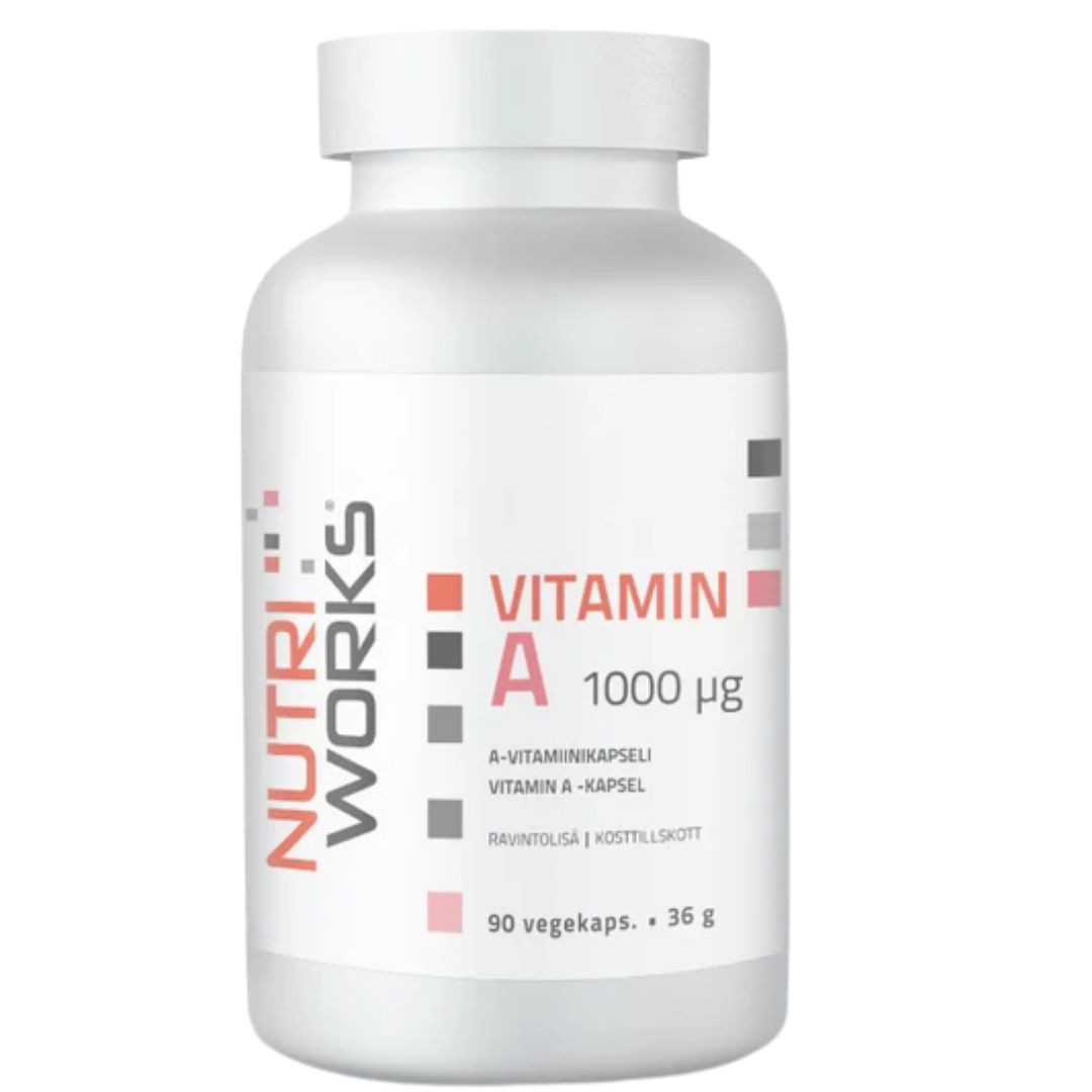 Nutri Works Vitamin A 1000 µg - A-vitamiini 90 kaps.