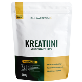 Sinunapteekin Kreatiini monohydraatti, maustamaton 250 g pussi, sinunapteekki.fi