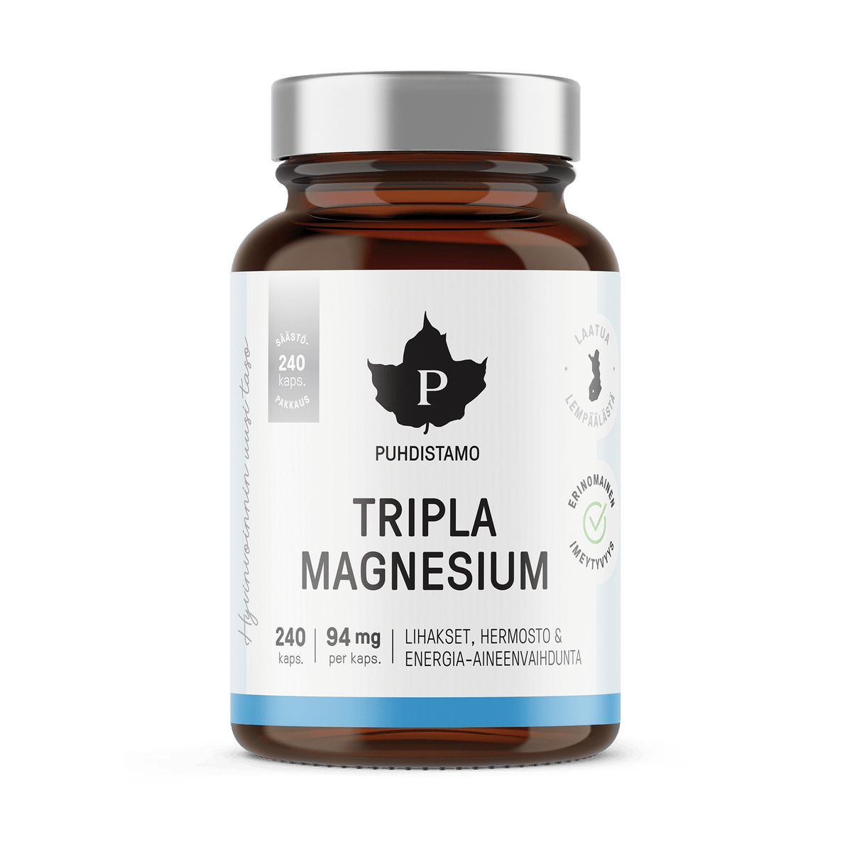 Puhdistamo Tripla Magnesium SÄÄSTÖPAKKAUS 240 kaps. - Sinunapteekki.fi