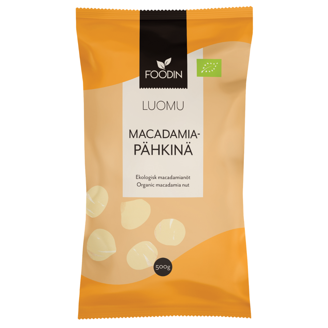 Foodin Macadamiapähkinä 500 g - Luomu - Sinunapteekki.fi