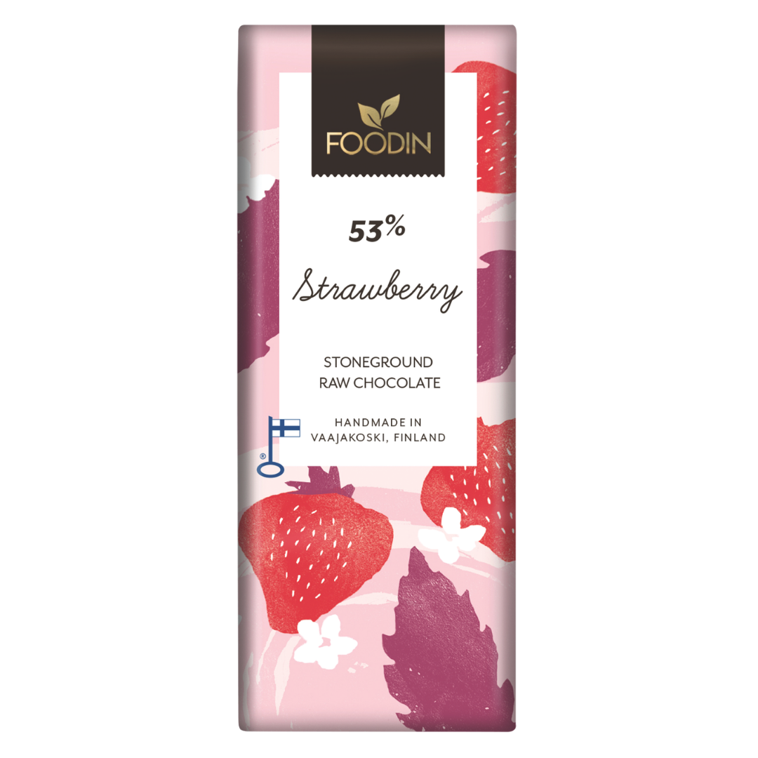 Foodin Mansikkaraakasuklaa 53 % 40 g - Sinunapteekki.fi