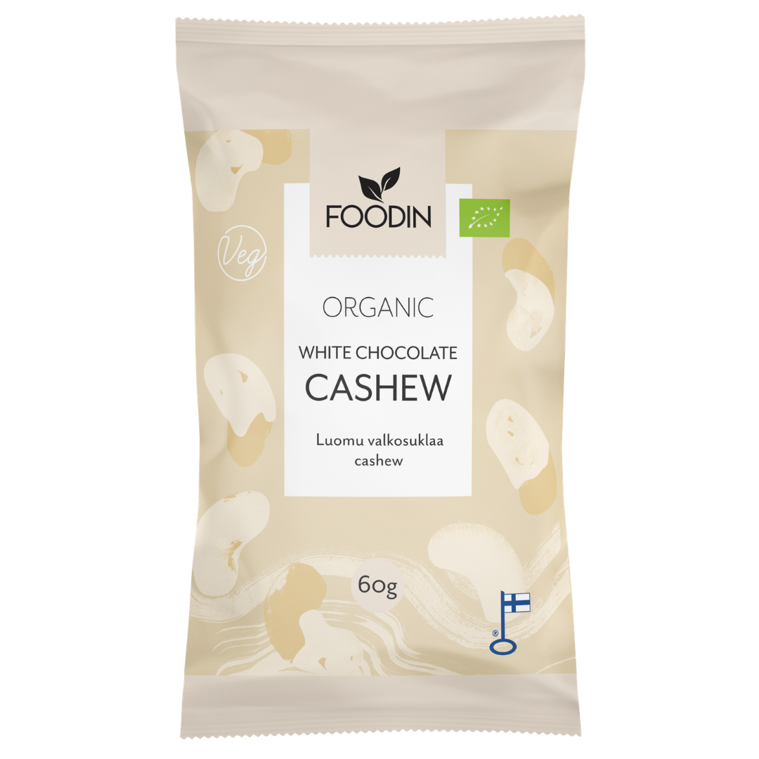 Foodin Valkosuklaa Cashew Luomu 60 g - Sinunapteekki.fi