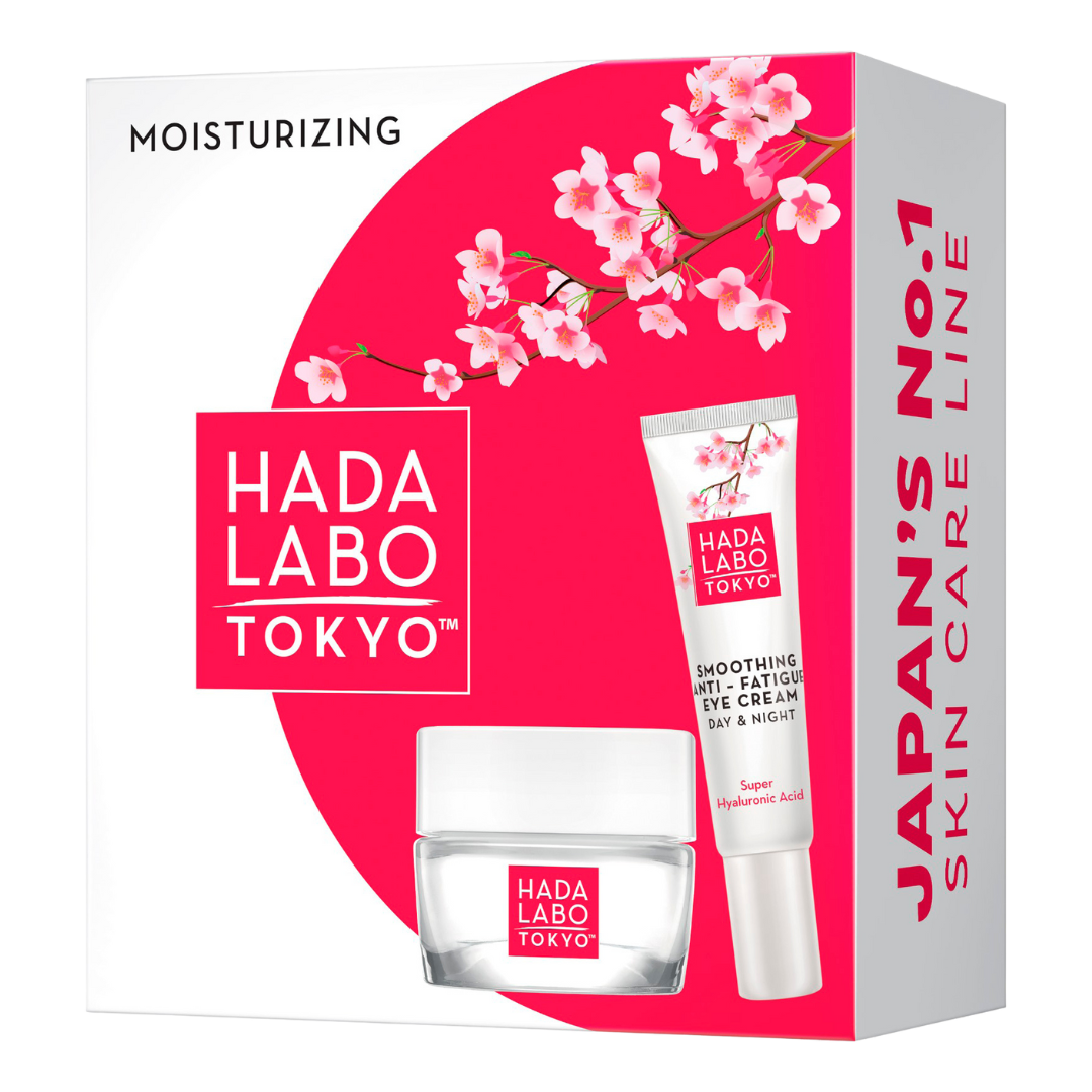Hada Labo Tokyo Moisturizing Gift Set, lahjapakkaus, kosteuttava, silmänympärysvoide, kasvovoide, rasva, sinunapteekki.fi