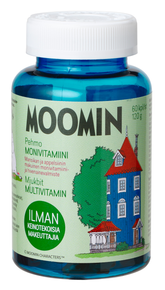 Moomin Pehmo Monivitamiini 60 kpl - Mansikan ja appelsiinin makuinen - Päiväys 07/2026 - erä