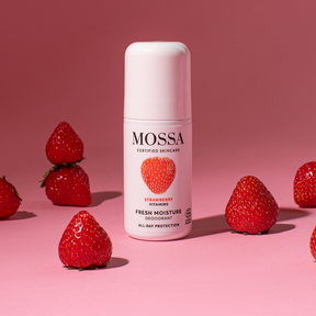 Mossa Fresh Moisture -deodorantti tarjoaa luonnollisen suojan hajuja neutraloivien ainesosien, kuten mineraalisuolan ja valkoisen teen uutteiden avulla.