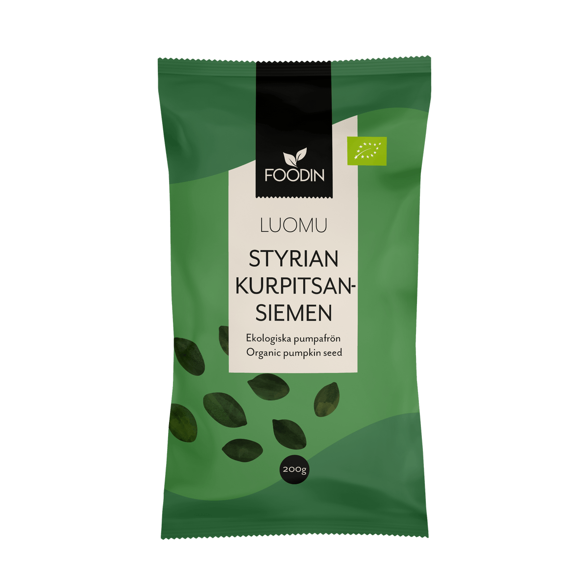 Foodin Styrian Kurpitsansiemen Luomu 200 g - Sinunapteekki.fi