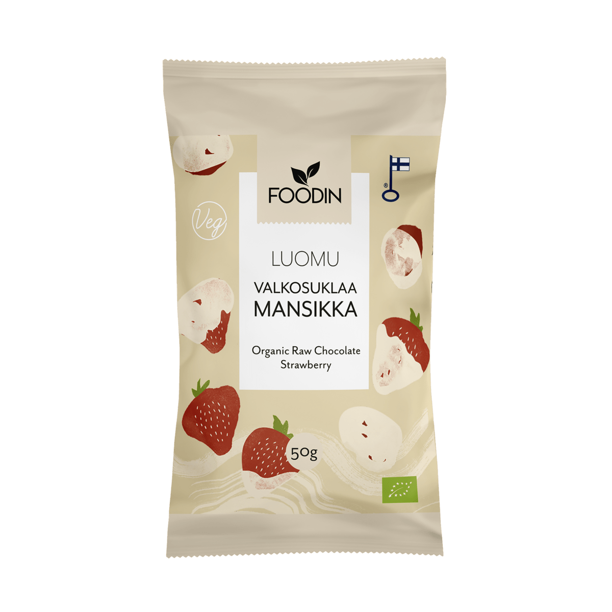 Foodin Valkosuklaa Mansikka Luomu 50 g - Sinunapteekki.fi