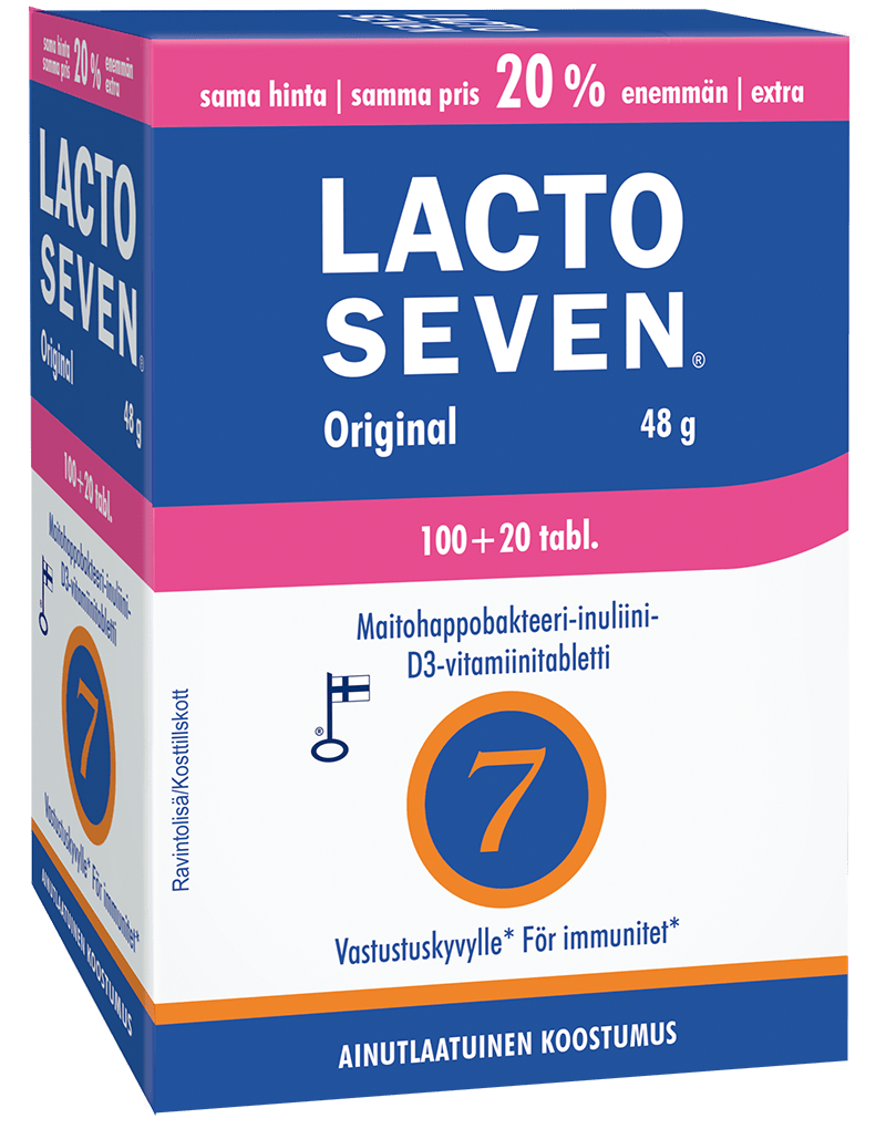 Lacto Seven Original 100 + 20 tabl. - Sinunapteekki.fi